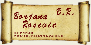 Borjana Rošević vizit kartica